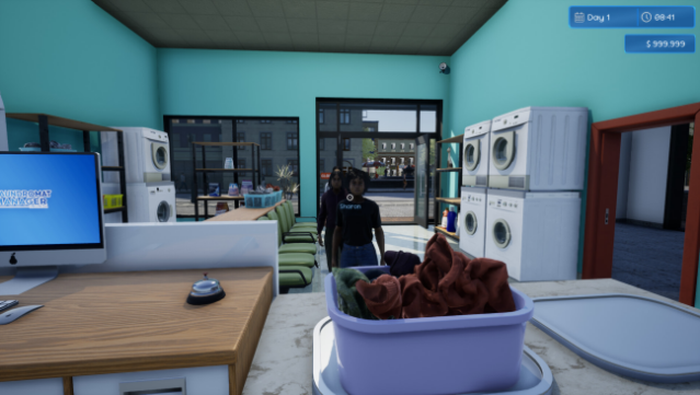 Laundromat Manager Simulator Gameplay Screenshot